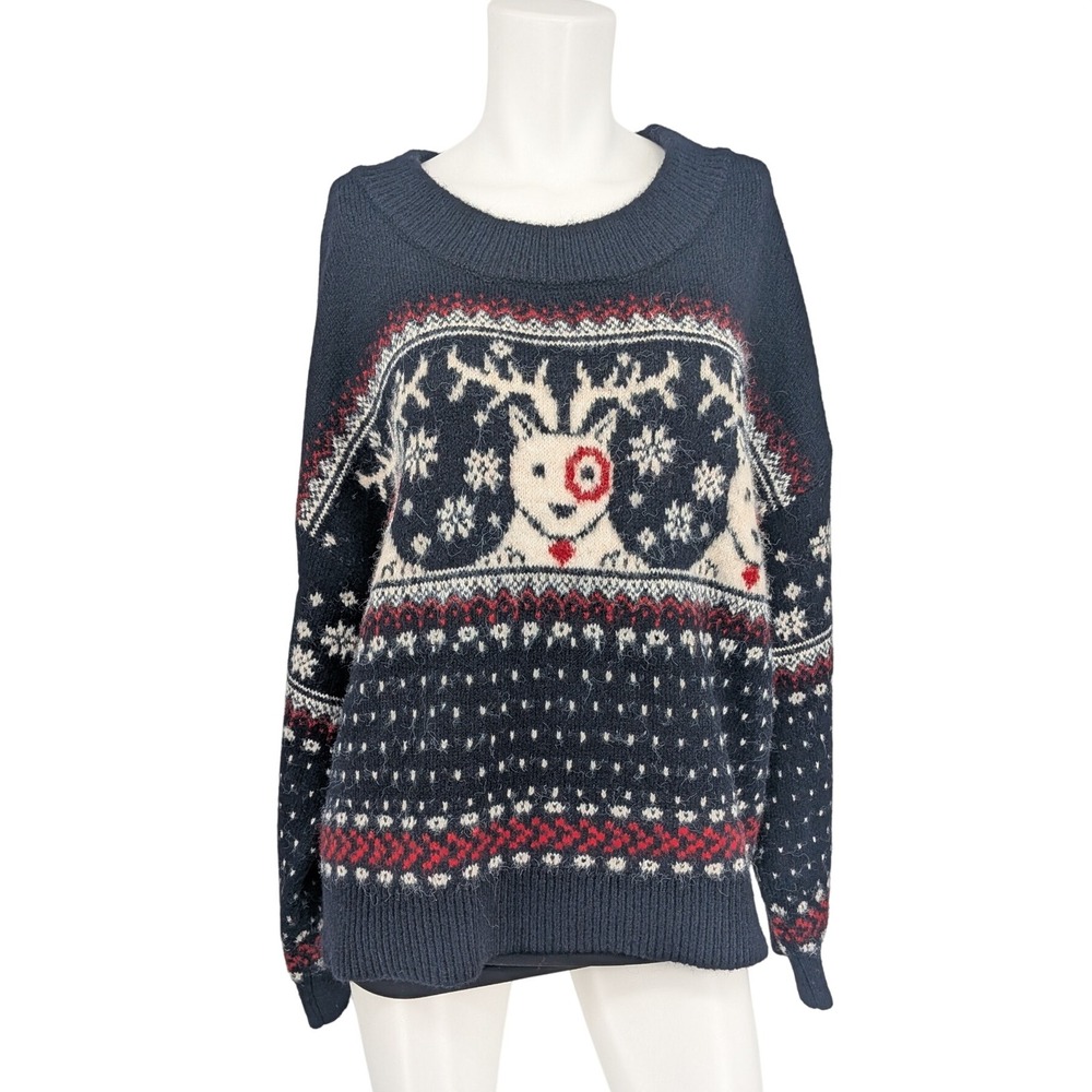 Universal Thread Fair Isle Bullseyes Dog Sweater Reindeer Crewneck Cozy Plus 1X